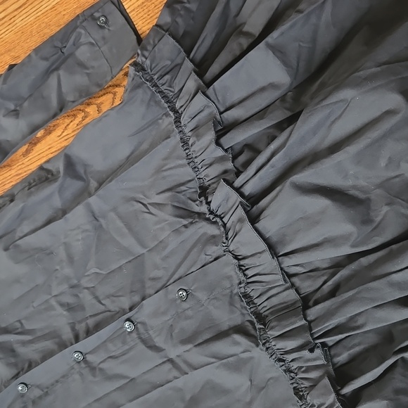 Italian Black Button-Up Dress with Ruffle Hem - Picture 4 of 6